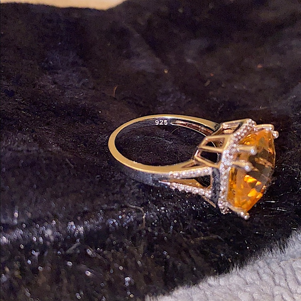 Citrine Cushion Cut Ring - image 5